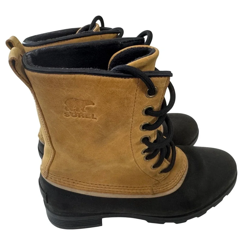 Sorel Emelie 1964 Winter Waterproof boots Womens 6.5 Tan Black Utility Gorpcore